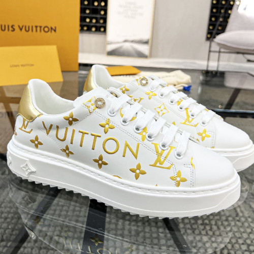 Louis Vuitton Mens Shoes Sneakers Lace-Up Luxury Brand Fashion TIME OUT SNEAKER with Original Box 1AAVVQ  