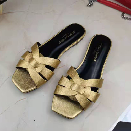 Yves Saint Laurent YSL Women Shoes Sandals Slippers Luxury Brand Genuine Leather Sole Womens Slippers with Original Box whatsapp 