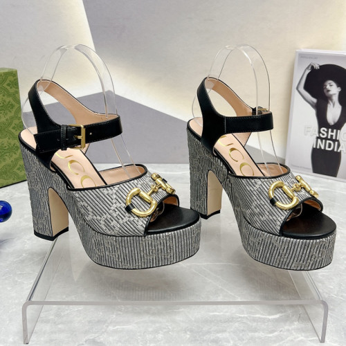 Gucci Womens Shoes Sandals 12cm Heel Luxury Brand with Original Box 730022 US000 7519 Women's Interlocking G sandal in leather Whatsapp 