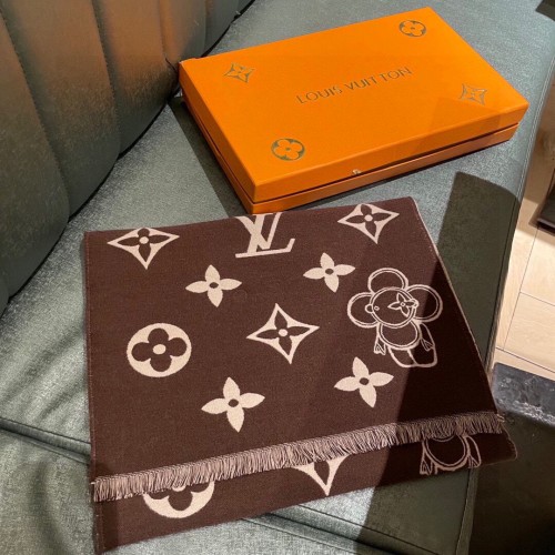 Louis Vuitton Scarves Men Womens Fashion Scarf with Original Box   