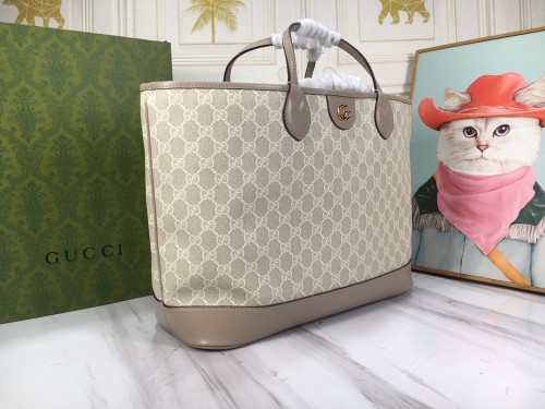 Gucci Womens Bags Shoulder Handbags Luxury Brand Ophidia medium tote bag in beige and white Supreme  