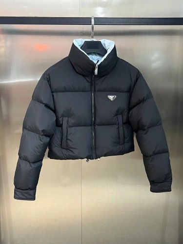 Prada Womens Coat Down Jacket Luxury Brand Women Jacket Re-Nylon cropped down jacket 292056_1WQ8_F0002_S_222 Top Quality   