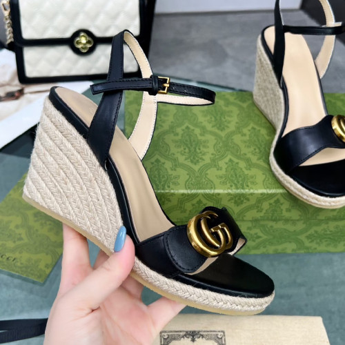 Gucci Womens Shoes Slippers Sandals Summer Design Luxury Brand 8cm Mid-Heel Sandal with Original Box Whatsapp 