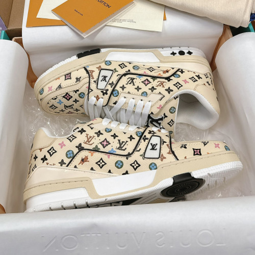 Louis Vuitton Mens Shoes Fashion Sneakers Design Luxury Brand LV TRAINER SNEAKER 1ABLVV Mix of materials with Original Box 1ABLUR  
