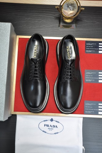 Prada Mens Shoes Business Casual Luxury Brand Dress Shoes with Original Box