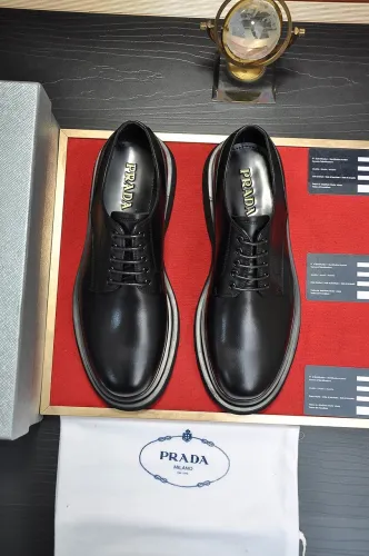 Prada Mens Shoes Business Casual Luxury Brand Dress Shoes with Original Box