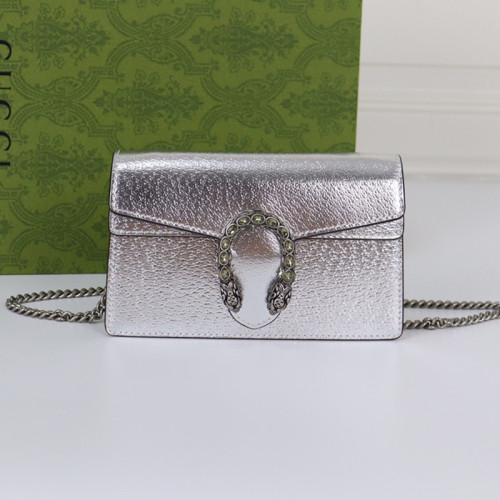 Gucci Womens Bags Crossbody Shoulder Messenger Bags Luxury Brand Dionysus super mini bag in gold lamé leather with Original Box  
