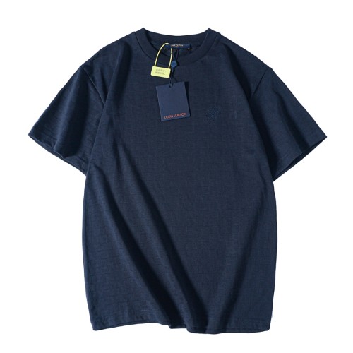 Louis Vuitton Luxury Brand Men Womens Short Sleeve T-Shirt Damier Cotton Pique T-Shirt   