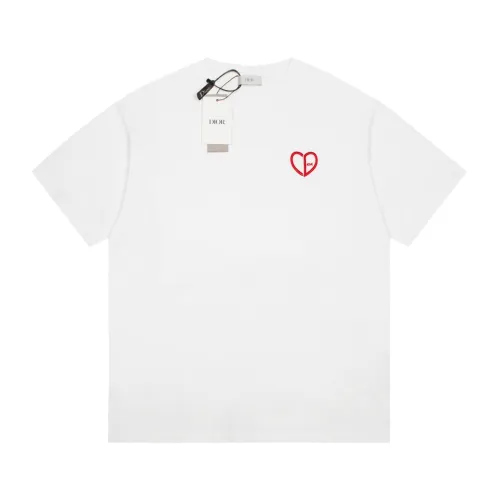 Doir Luxury Brand Women Mens Short Sleeve T-Shirt CD Heart Relaxed-Fit T-Shirt   