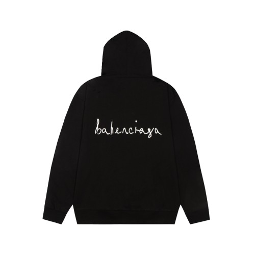 Balenciaga Womens Mens Long Sleeve Hoodie Sweatshirt Luxury Brand Mens Sweatshirt LOVEY HOODIE OVERSIZED IN BLACK/WHITE 739024TQVV99034   