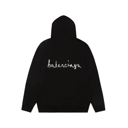 Balenciaga Womens Mens Long Sleeve Hoodie Sweatshirt Luxury Brand Mens Sweatshirt LOVEY HOODIE OVERSIZED IN BLACK/WHITE 739024TQVV99034   
