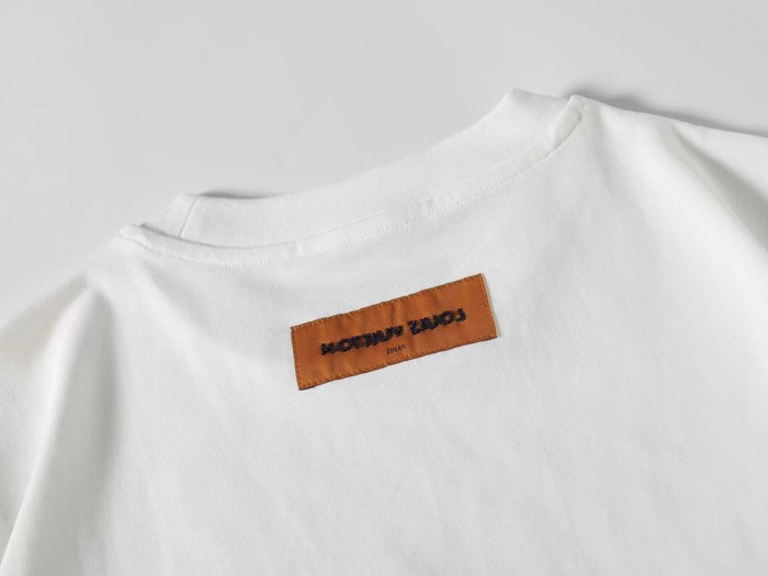 Louis Vuitton Luxury Brand Men Womens Short Sleeve T-Shirt Embroidered Signature Cotton T-Shirt 1AFV76   