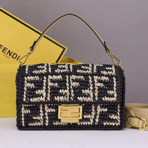 Fendi Womens Bag Shoulder Bags Luxury Brand Baguette fabric bag Fashion Bags for Women with Original Box 8BR600A72VF1AQA
