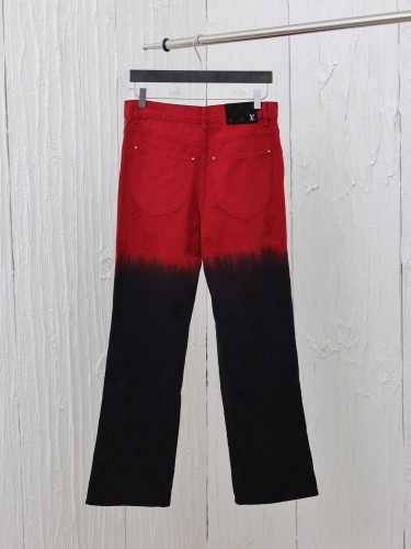 Louis Vuitton Luxury Brand Women Mens Pant Jeans Embroidered Denim Pants 1AFAD2   