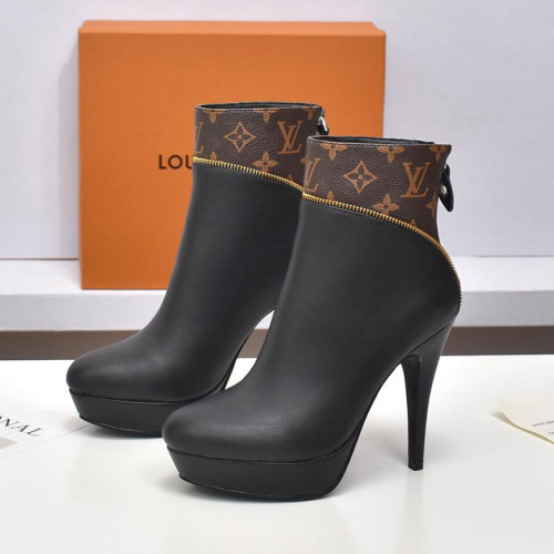 Louis Vuitton Women Shoes Boots Luxury Brand AFTERGLOW PLATFORM ANKLE BOOT 1AAC2M with Original Box