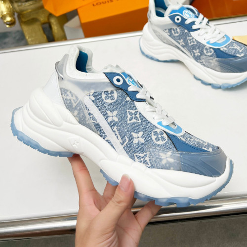 Louis Vuitton Womens Shoes Sneakers Lace-Up Luxury Brand Fashion LV Run 55 Sneaker with Original Box 1ACGOQ  