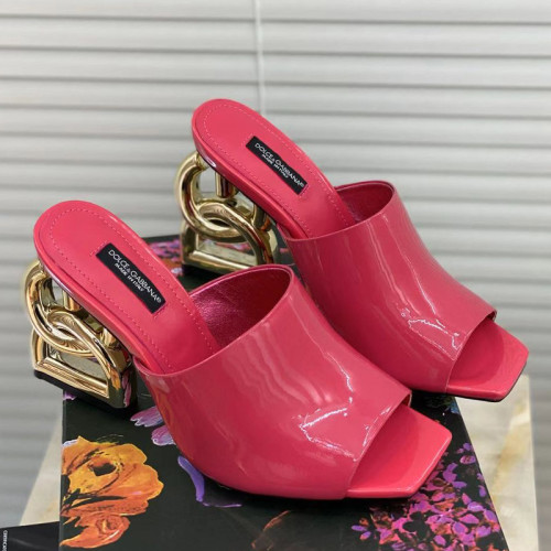 Dolce&Gabbana Womens Shoes Sandals Slippers Luxury Brand Fashion leather sandals with DG Pop 9cm heel with Original Box Whatsapp 