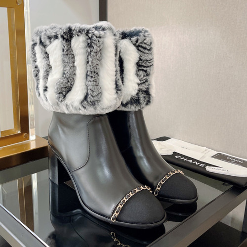 Chanel Womens Shoes Boots Luxury Brand Design with Original Box Women Fashion Ankle Boots Booties 6.5cm Heel