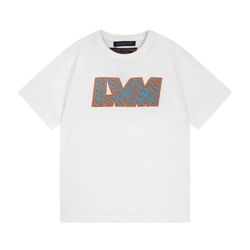 Louis Vuitton Luxury Brand Men Womens Short Sleeve T-Shirt Short-Sleeved Cotton Crewneck 1ABJ8F   