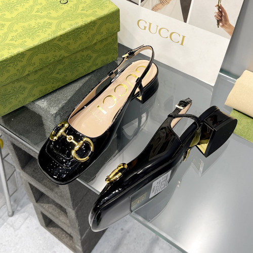 Gucci Womens Shoes Pumps Luxury Brand Women's Low-Heel Pump With Horsebit In Leather 2.5cm Heel with Original Box 694855 BNC00 5815