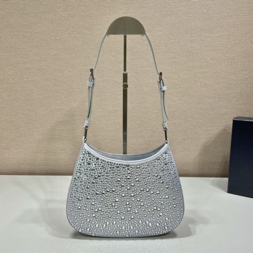 Prada Womens Shoulder Bags Leather Shopping Bag with Original Box