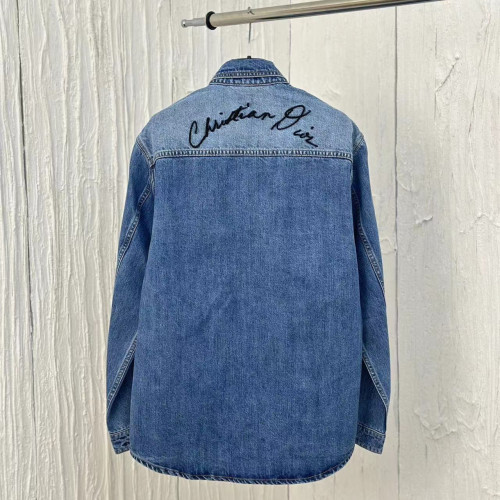 Dior Men Womens Coat Luxury Brand Mens Denim Jacket Lily of the Valley Overshirt 493D493AY552_C588 Top Quality   