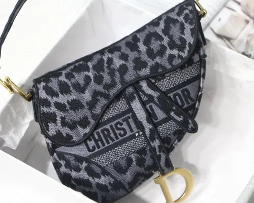 Dior Womens Mens Bag Saddle Bag Luxury Brand Design Fashion Type Shoulder Bags SADDLE BAG Gray Mizza Embroidery with Original Box M0446CRHM_M842
