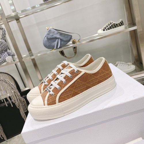 Dior Womens Shoes Fashion Sneakers WALK'N'DIOR SNEAKER Cotton Canvas Luxury Brand with Original Box Whatsapp 