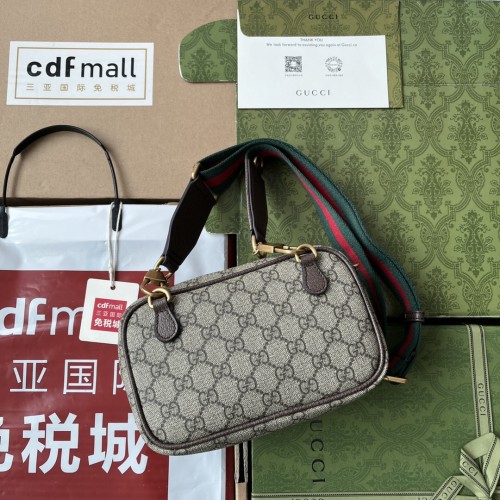 Gucci Mens Womens Bags Shoulder Bag Luxury Brand Ophidia GG mini bag in beige and ebony Supreme 746308 2ZGMN 4056  