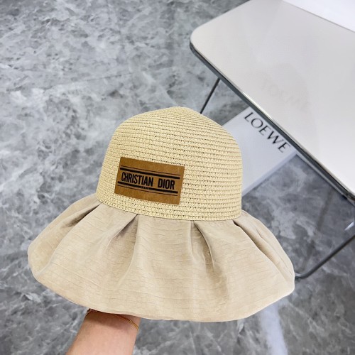 Dior Womens Bucket Hat Straw Hat Luxury Brand Design Dior Cap with Original Box  
