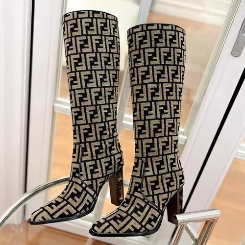 Fendi Womens Shoes Fashion Boots Luxury Brand Fendi Fendigraphy boots with Original Box