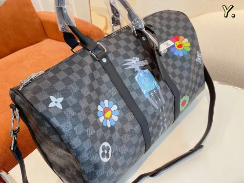 Louis Vuitton Womens and Mens Unisex Bags Luxury Brand LV Keepall Bandoulière 45 Fashion Design Travel Bag