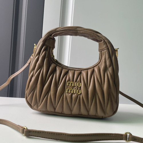 MiuMiu Womens Fashion Handbags Matelassé Shoulder Bag Leather Luxury Brand Miu Miu Wander Matelasse Nappa Leather Hobo Bag  