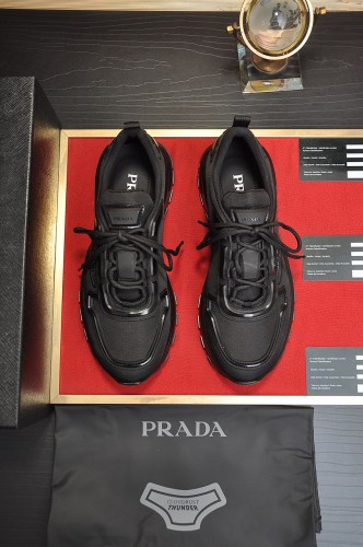Prada Mens Shoes Casual Luxury Brand Breathable Sneakers with Original Box