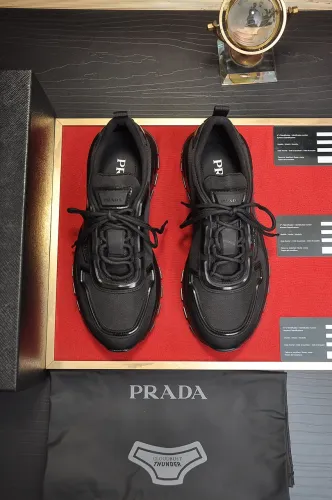 Prada Mens Shoes Casual Luxury Brand Breathable Sneakers with Original Box