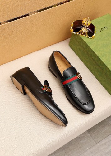 Gucci Mens Shoes Leather Design Luxury Brand Business Dress Shoes for Men with Original Box