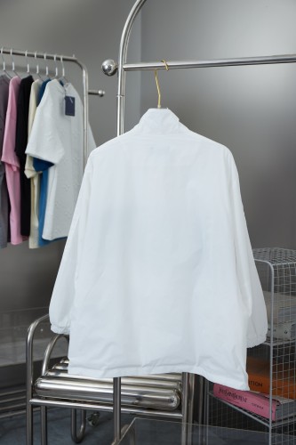 Balenciaga Men Womens Jackets Coat Luxury Brand Mens Jacket BALENCIAGA ZIP-UP JACKET IN WHITE Top Quality   