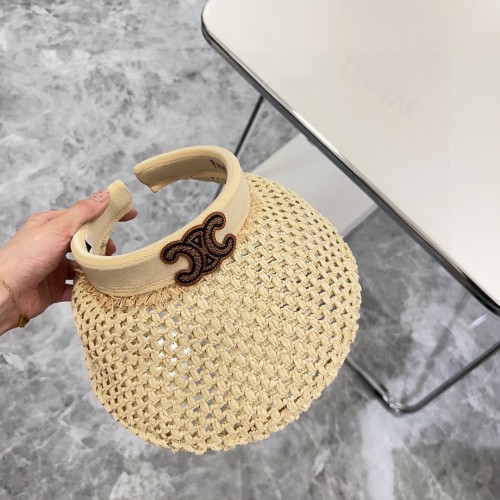 Celine Womens Hats Luxury Brand Design Celine Straw Visor Hat with Original Box  