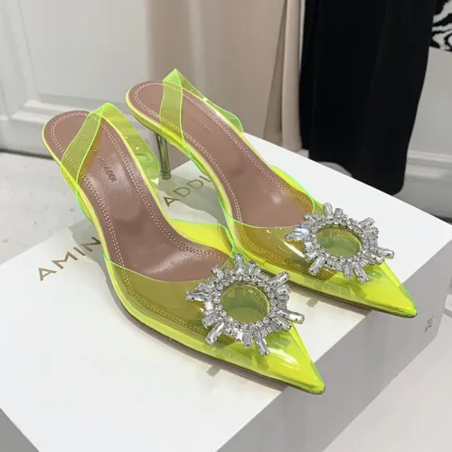 Amina Muaddi Womens Shoes Sandals Slippers Luxury Brand Fashion Pumps for Women with Original Box 9cm Heel
