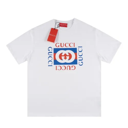 Gucci Luxury Brand Women Mens Short Sleeve T-Shirt COTTON JERSEY T-SHIRT WITH GUCCI PRINT 784361 XJGKA 9074   
