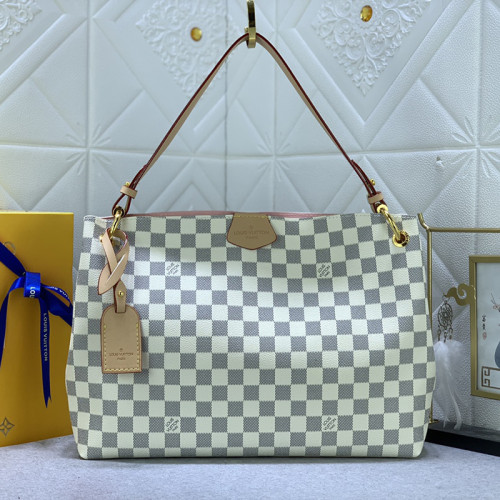 Louis Vuitton Womens Bags Handbags Luxury Brand Fashion Design GRACEFUL MM M43701 Beige Monogram Canvas without Original Box