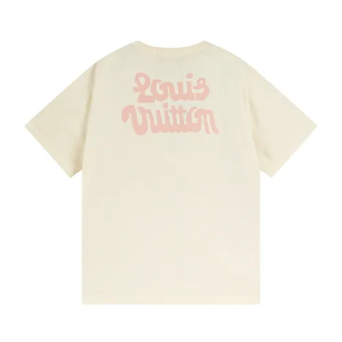 Louis Vuitton Luxury Brand Men Womens Short Sleeve T-Shirt Short-Sleeved Cotton Knitted Crewneck 1AFRDI   