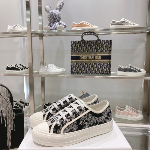 Dior Womens Shoes Fashion Sneakers WALK'N'DIOR SNEAKER Cotton Canvas Luxury Brand with Original Box Whatsapp 