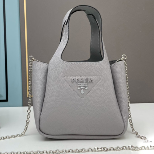 Prada Womens Shoulder Bags Leather Shopping Bag with Original Box
