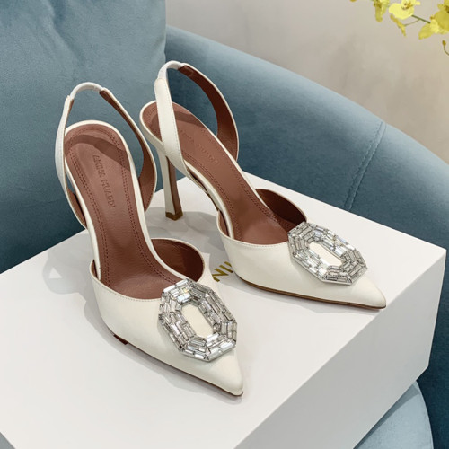 Amina Muaddi Womens Shoes Sandals Slippers Luxury Brand Fashion Pumps for Women with Original Box 9cm Heel
