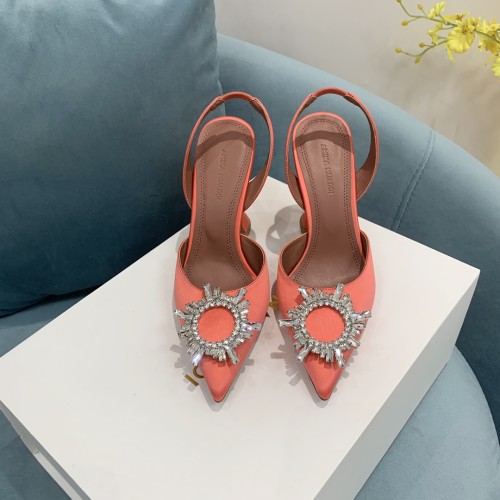 Amina Muaddi Womens Shoes Sandals Slippers Luxury Brand Fashion Pumps for Women with Original Box 9cm Heel