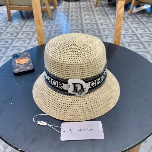 Dior Womens Straw Hat Bucket Hat Luxury Brand Design Dior Cap with Original Box  