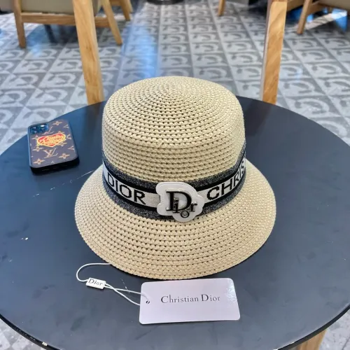 Dior Womens Straw Hat Bucket Hat Luxury Brand Design Dior Cap with Original Box  