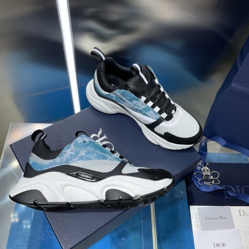 Dior Mens Shoes Sneakers Luxury Brand Breathable Design B22 SNEAKER Mesh with Smooth Calfskin with Original Box 3SN231YXX_H861