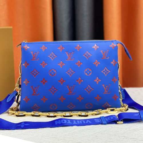 Louis Vuitton Womens Bags Messenger Shoulder Bags Luxury Brand COUSSIN PM M59277 with Original Box Monogram embossed lambskin
